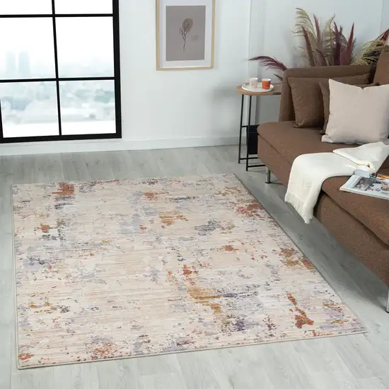 Beige Abstract Area Rug Photo 8