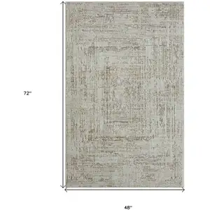 Photo of Beige Abstract Distressed Area Rug