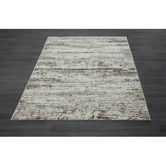 Beige Abstract Distressed Area Rug Photo 7