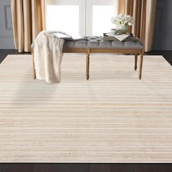 Beige Abstract Distressed Area Rug Photo 6