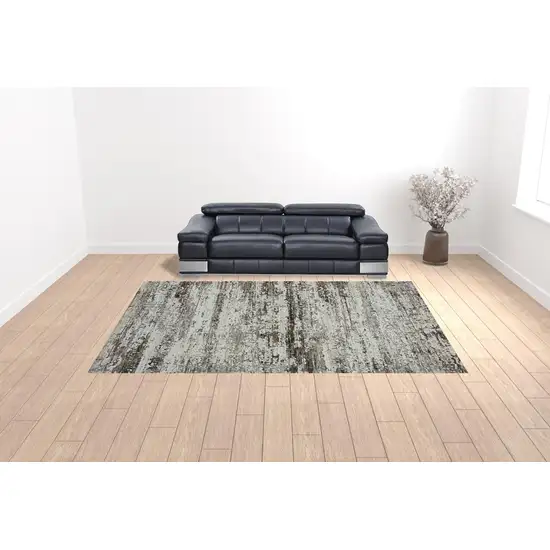 Beige Abstract Distressed Area Rug Photo 2