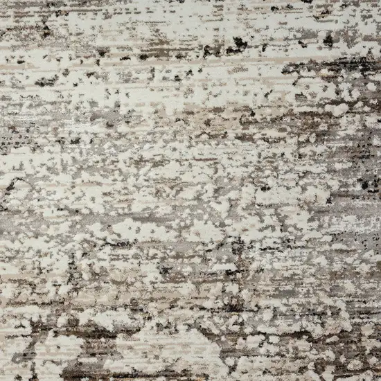 Beige Abstract Distressed Runner Rug Photo 4