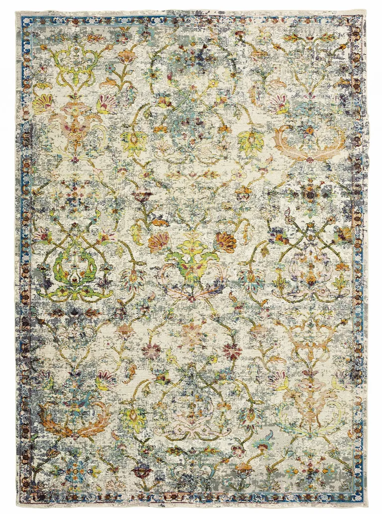 Beige Abstract Garden Area Rug Photo 1