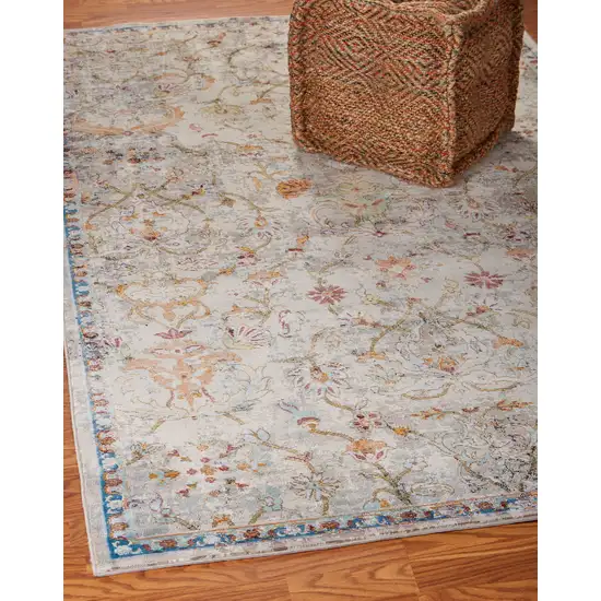 Beige Abstract Garden Area Rug Photo 4