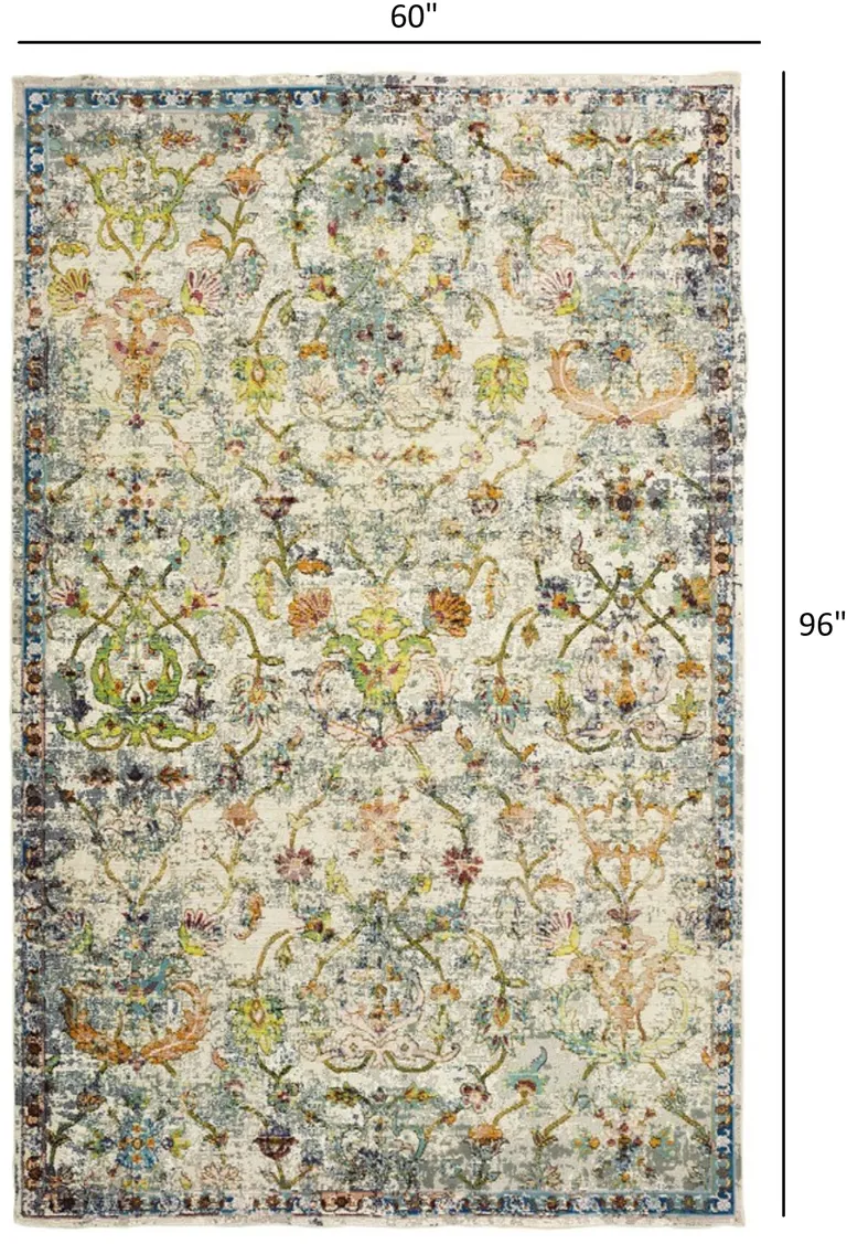 Beige Abstract Garden Area Rug Photo 4