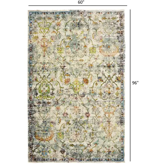 Beige Abstract Garden Area Rug Photo 4