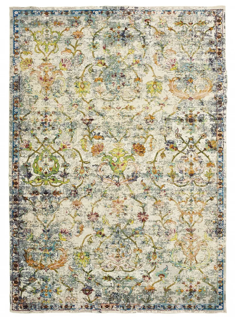 Beige Abstract Garden Area Rug Photo 1