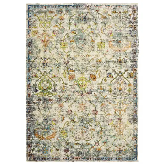 Beige Abstract Garden Area Rug Photo 1