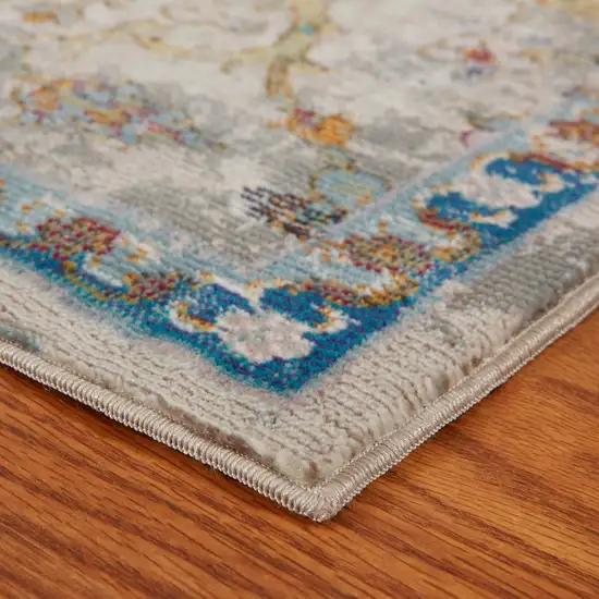 Beige Abstract Garden Runner Rug Photo 5