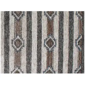 Photo of Beige Abstract Geometric Hand Tufted Non Skid Area Rug