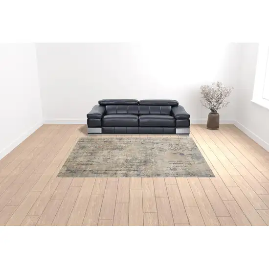 Beige Abstract Power Loom Area Rug Photo 2