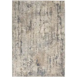 Photo of Beige Abstract Power Loom Area Rug