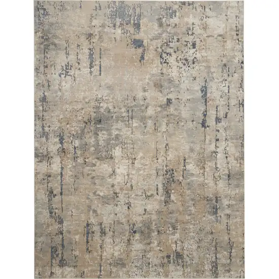 Beige Abstract Power Loom Area Rug Photo 1