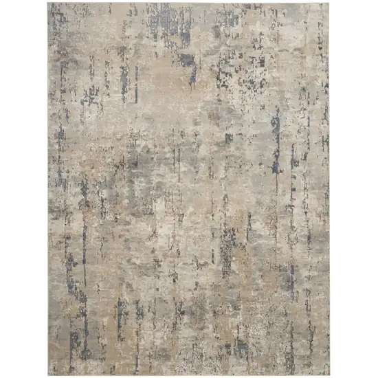 Beige Abstract Power Loom Area Rug Photo 1