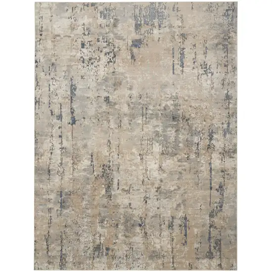 Beige Abstract Power Loom Area Rug Photo 6