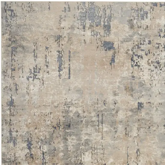 Beige Abstract Power Loom Area Rug Photo 5