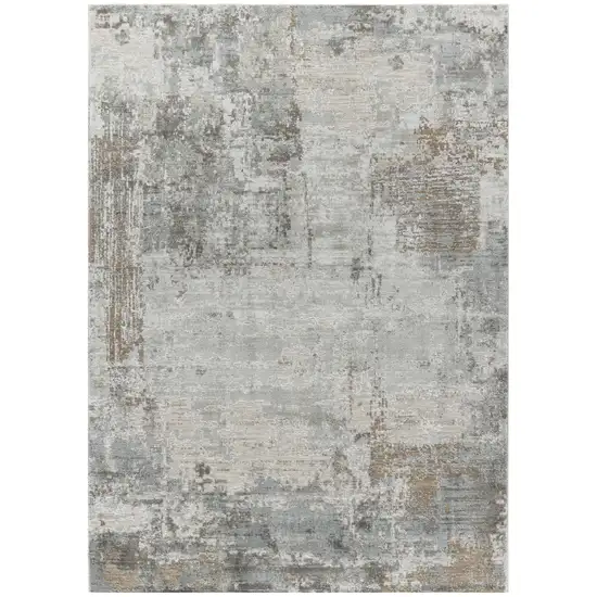 Beige Abstract Power Loom Stain Resistant Area Rug Photo 1