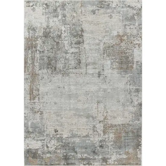 Beige Abstract Power Loom Stain Resistant Area Rug Photo 2