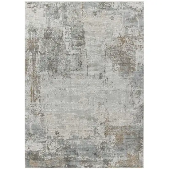 Beige Abstract Power Loom Stain Resistant Area Rug Photo 1