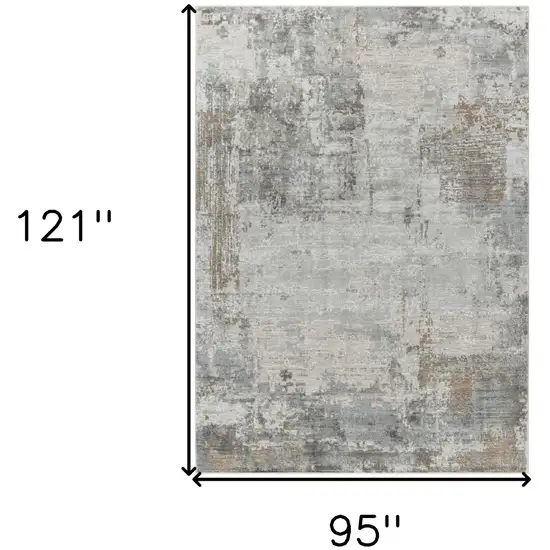 Beige Abstract Power Loom Stain Resistant Area Rug Photo 3