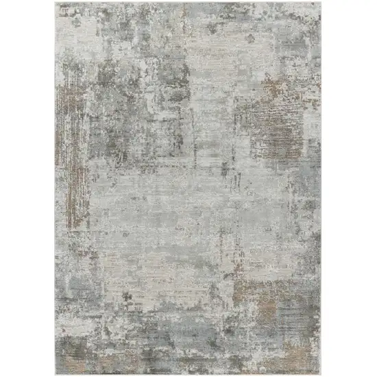 Beige Abstract Power Loom Stain Resistant Area Rug Photo 3