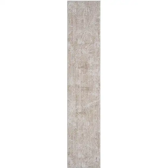 Beige Abstract Runner Rug Photo 1