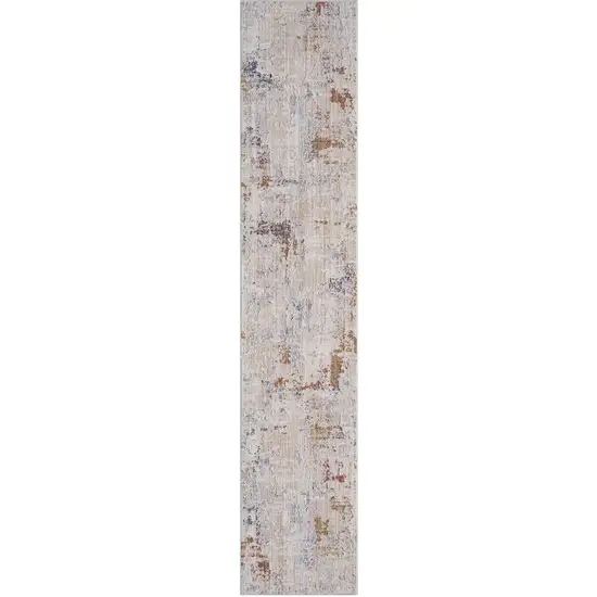 Beige Abstract Runner Rug Photo 1