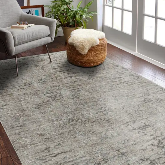 Beige Abstract Stain Resistant Area Rug Photo 1