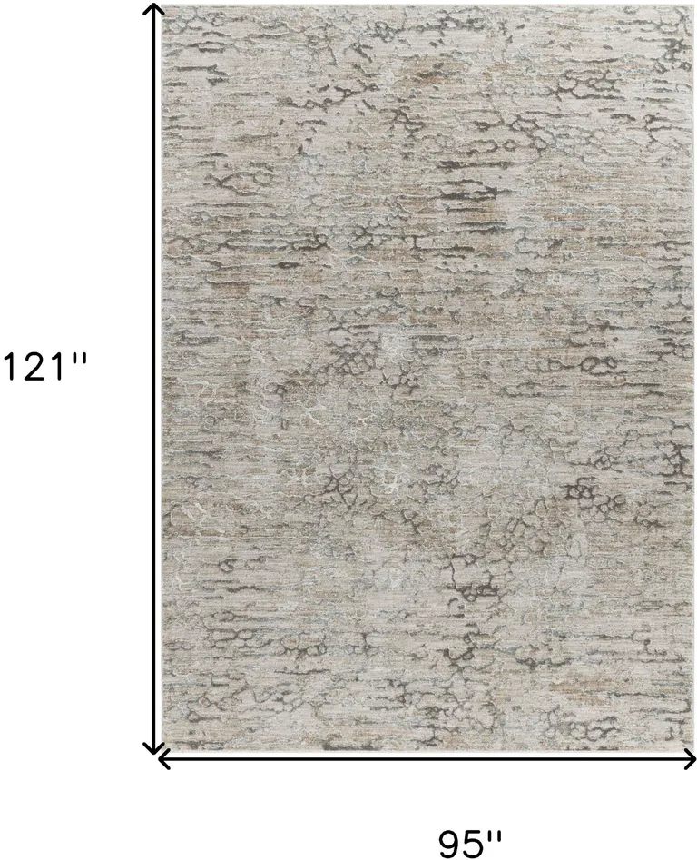 Beige Abstract Stain Resistant Area Rug Photo 5