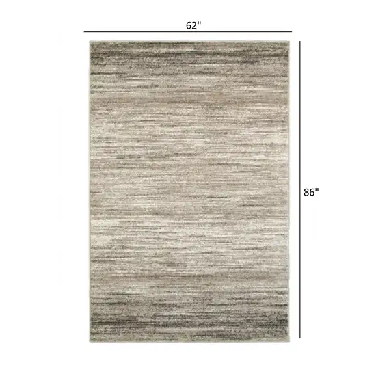 Beige Abstract Striations Area Rug Photo 6