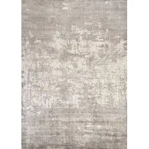 Photo of Beige Abstract Viscose Indoor Area Rug