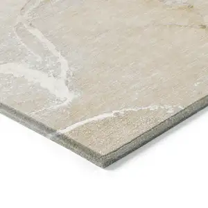 Photo of Beige Abstract Washable Indoor Outdoor Area Rug