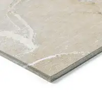 Photo of Beige Abstract Washable Indoor Outdoor Area Rug