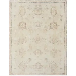 Photo of Beige Abstract Washable Non Skid Area Rug