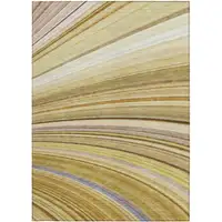 Photo of Beige Abstract Washable Non Skid Indoor Outdoor Area Rug