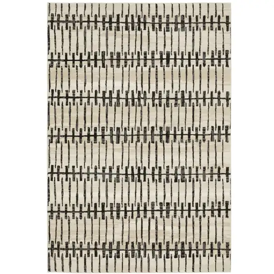 Beige And Black Geometric Area Rug Photo 5