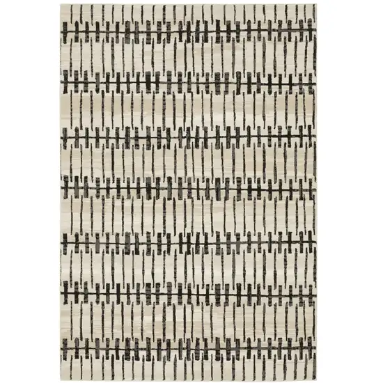 Beige And Black Geometric Area Rug Photo 2