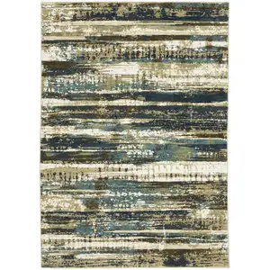 Photo of Beige And Blue Abstract Area Rug