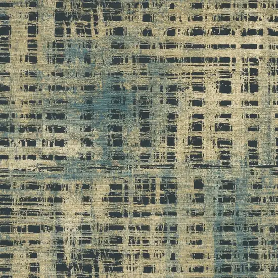 Beige And Blue Geometric Area Rug Photo 7