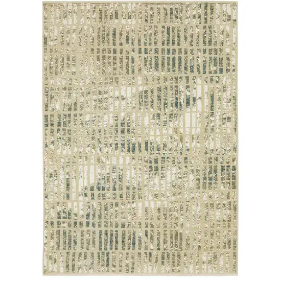 Beige And Blue Geometric Area Rug Photo 2