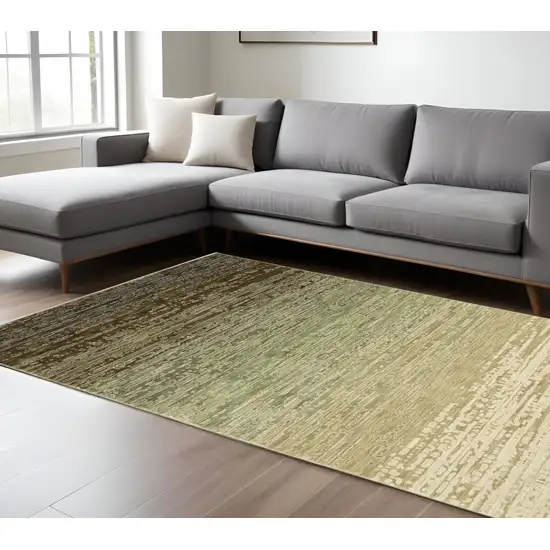 Beige And Brown Abstract Area Rug Photo 1