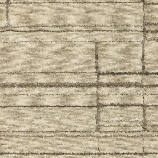 Beige And Brown Geometric Area Rug With Fringe Photo 7