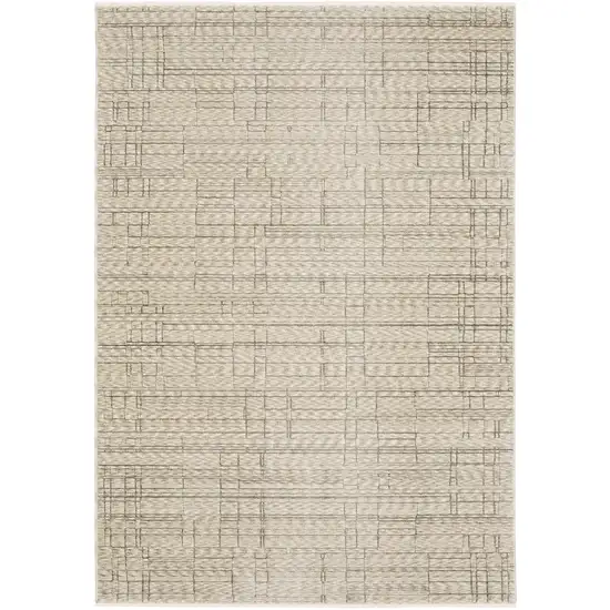 Beige And Brown Geometric Area Rug With Fringe Photo 2