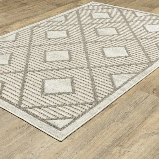 Beige And Brown Geometric Area Rug Photo 9