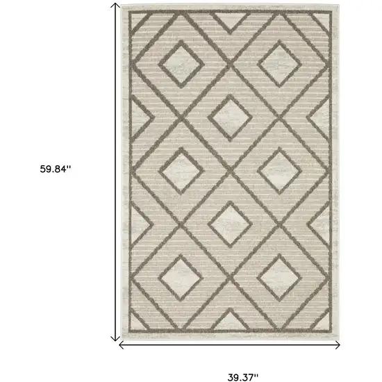 Beige And Brown Geometric Area Rug Photo 3