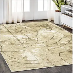 Photo of Beige And Brown Geometric Area Rug