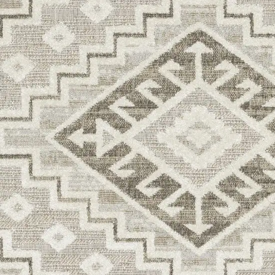 Beige And Brown Tribal Area Rug Photo 8