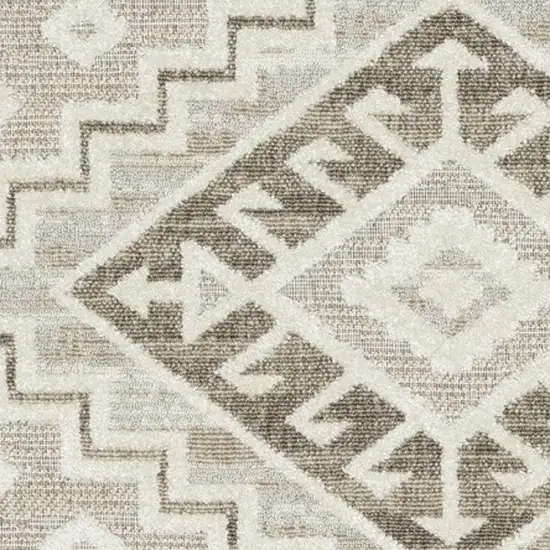 Beige And Brown Tribal Area Rug Photo 7