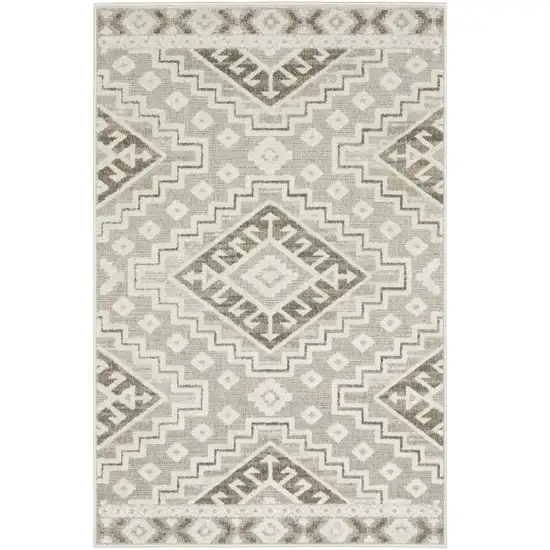 Beige And Brown Tribal Area Rug Photo 8