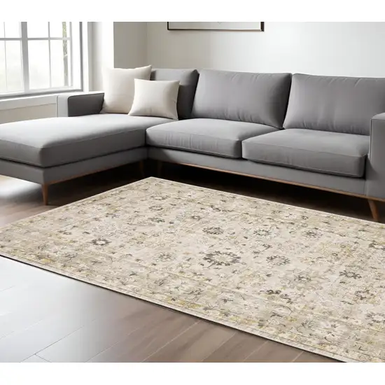 Beige And Gold Oriental Hand Tufted Area Rug Photo 1